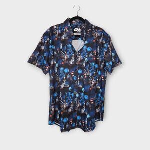 RSVLTS Star Wars The Trilogy Black Blue Short Sleeve Shirt Men's Lg